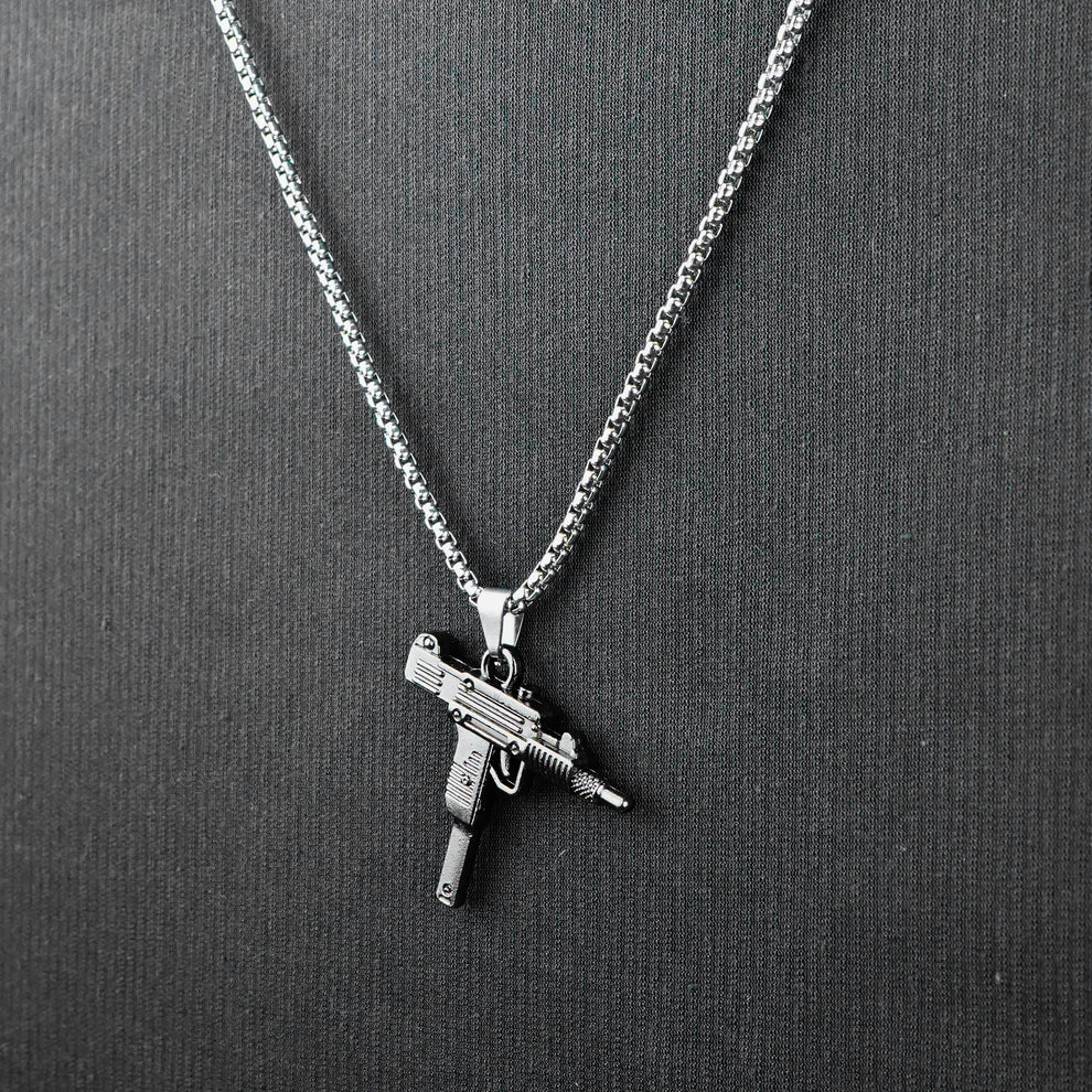 uzi gun pendent chain