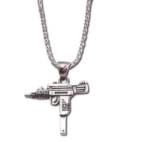 uzi gun pendent chain