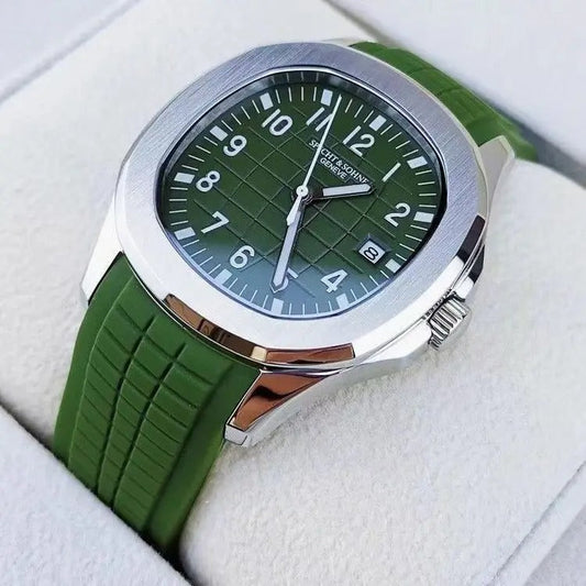Luxury Fashion Sports Men's Mechanical Watch Avocado Green Night Light Waterproof Leisure Watch
