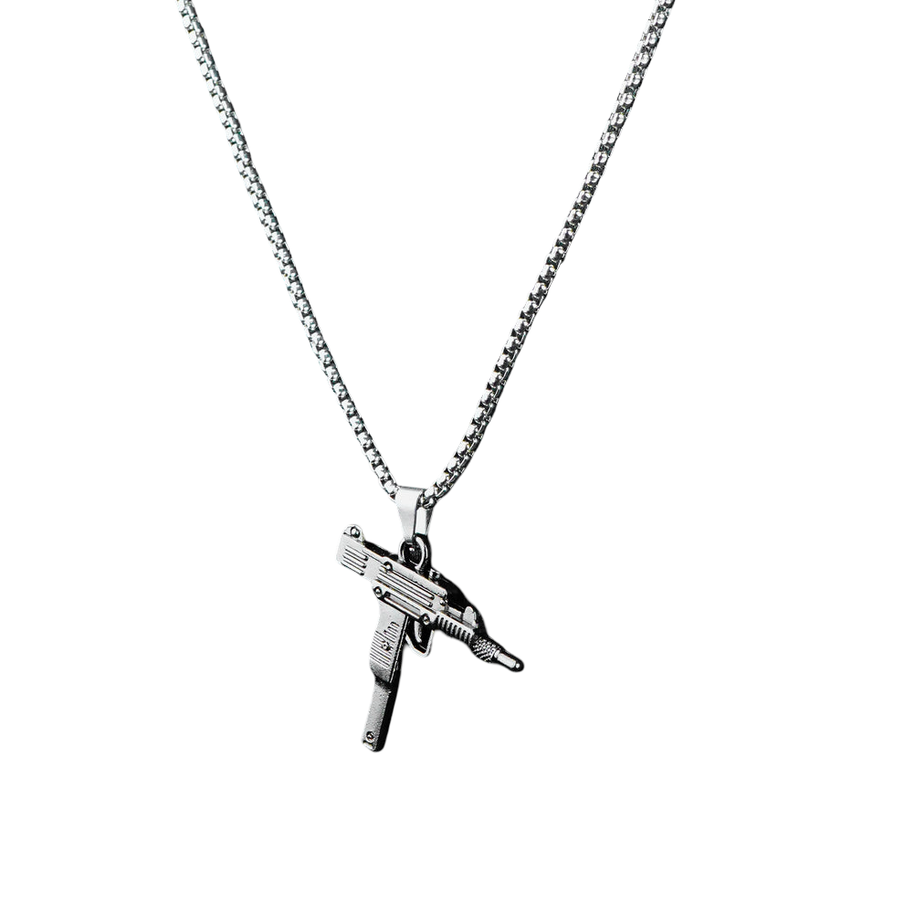 uzi gun pendent chain