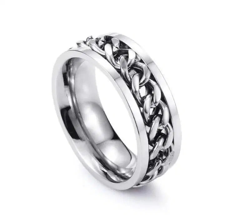Plain Silver Chain With Ring